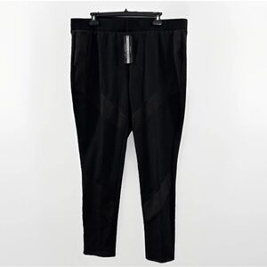 NWT Lane Bryant LIVI Plus Size 14W Black High-Rise Mesh Panels Stretch Leggings